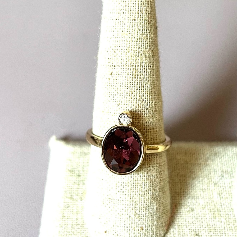 Park Lane Gold and Purple Crystal Ring